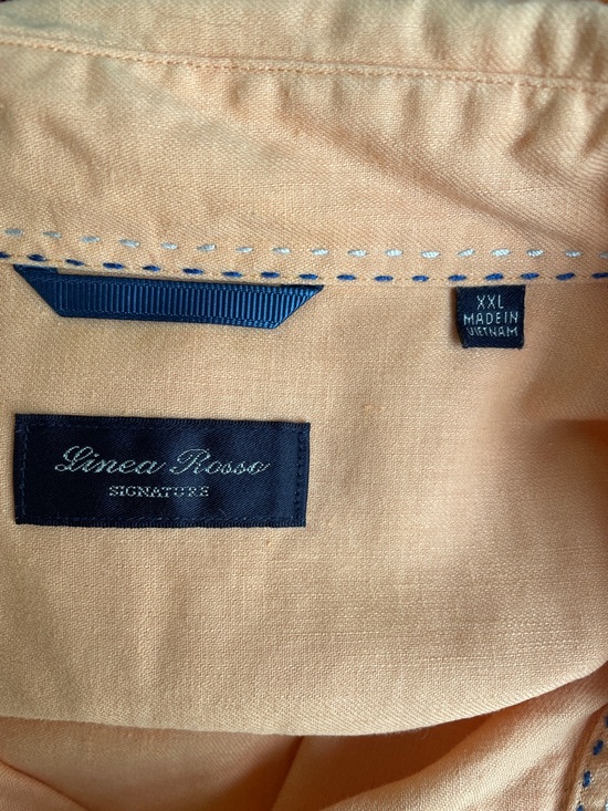 Linea Rossa Men's Long Sleeve Button-Up Shirt - Peach Orange - Picture 5 of 6